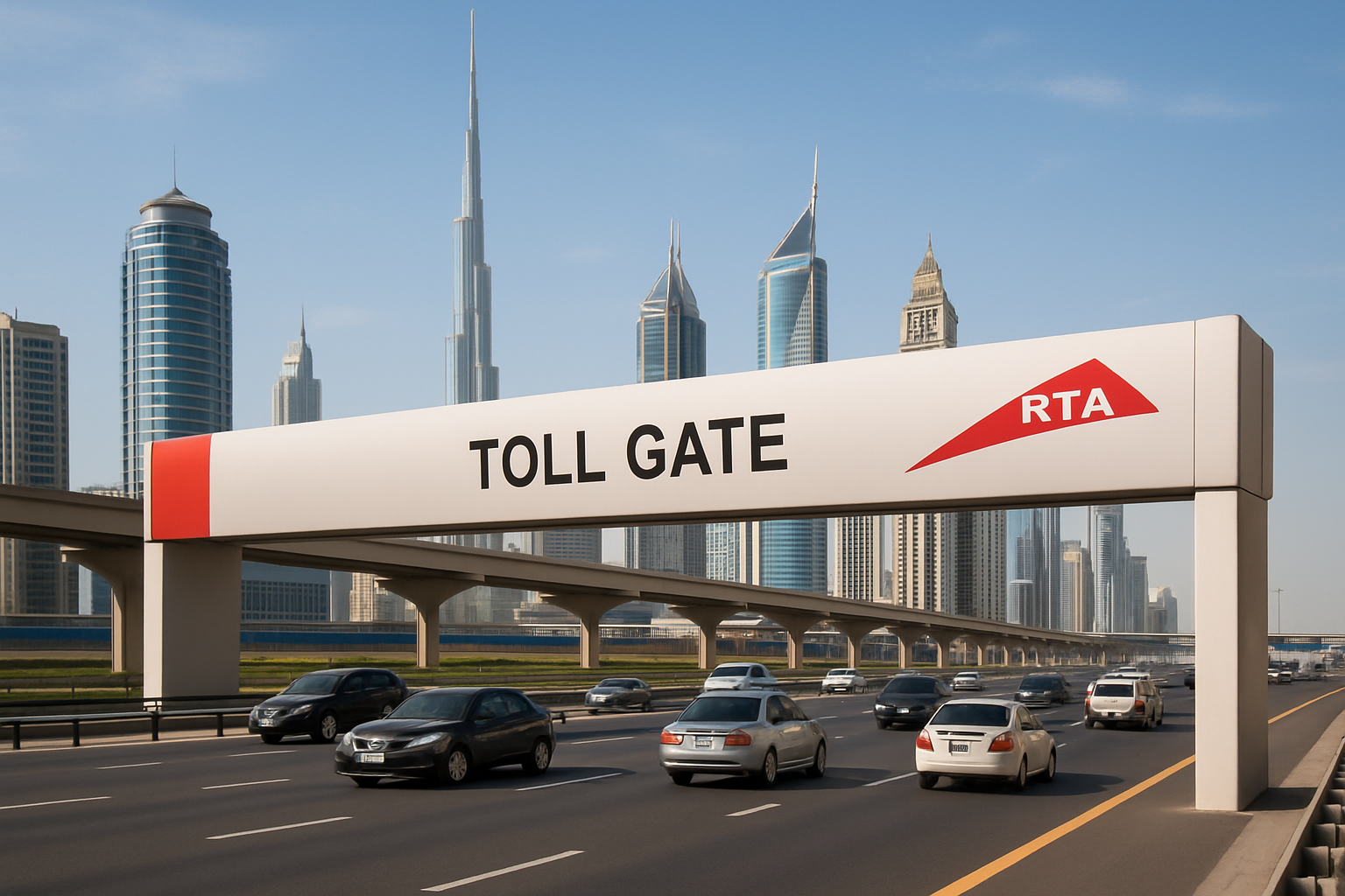 Dubai toll gate on Sheikh Zayed Road