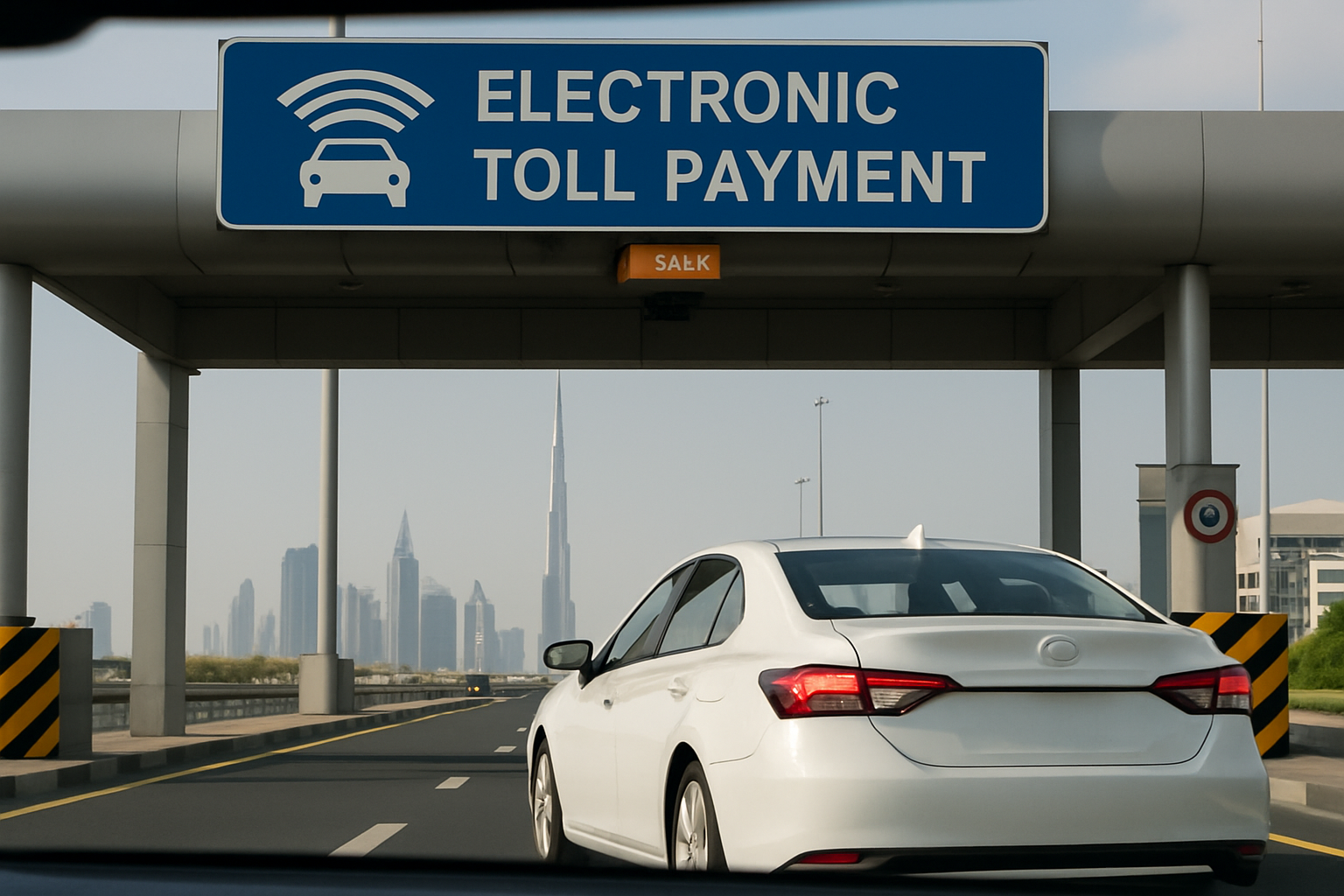 Motorists using electronic toll payment in Dubai